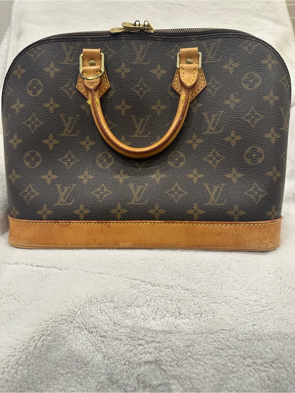 Louis Vuitton Monogram Alma Satchel - Brown and Tan